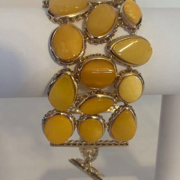 NEW Amber Cluster Bracelet in Vermeil  (8") and Amber Ring in Gold Tone - Picture 6 of 15